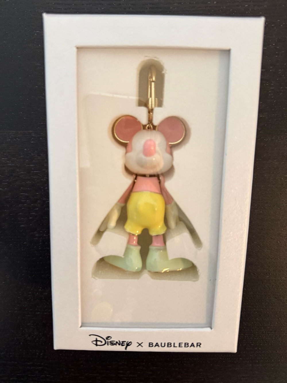 NIB Disney x BaubleBar Mickey Mouse Pastel Enamel Bag Charm